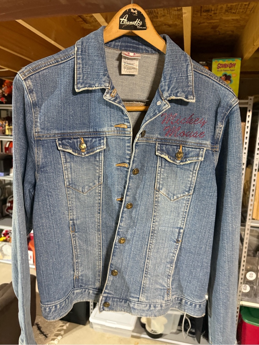 Disney Store Mickey Mouse Denim Jacket in Light Blue